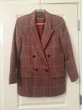 Giorgio Sant'Angelo Burgundy, Cream, & Gunter Green Plaid Double-Breasted Blazer